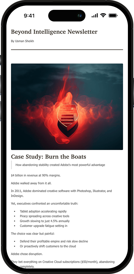 Phone showing newsletter preview